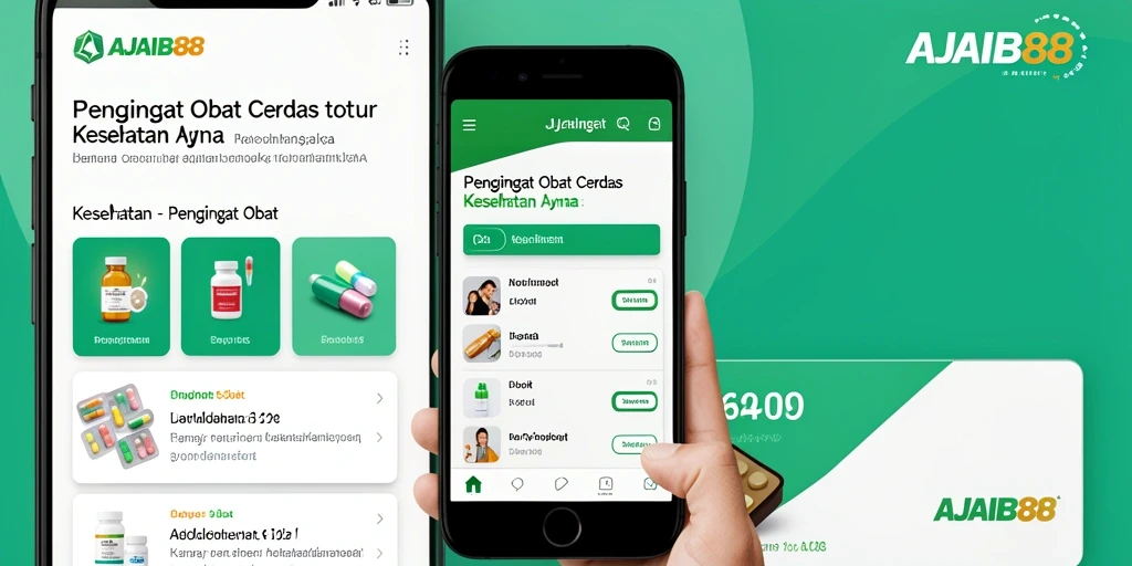 Antarmuka aplikasi AJAIB88 yang mudah digunakan untuk pengingat obat.
