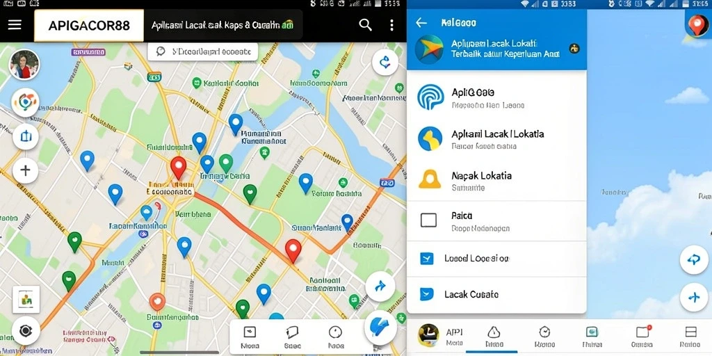 Antarmuka APIGACOR88 menampilkan peta yang interaktif dan informasi lokasi jelas.