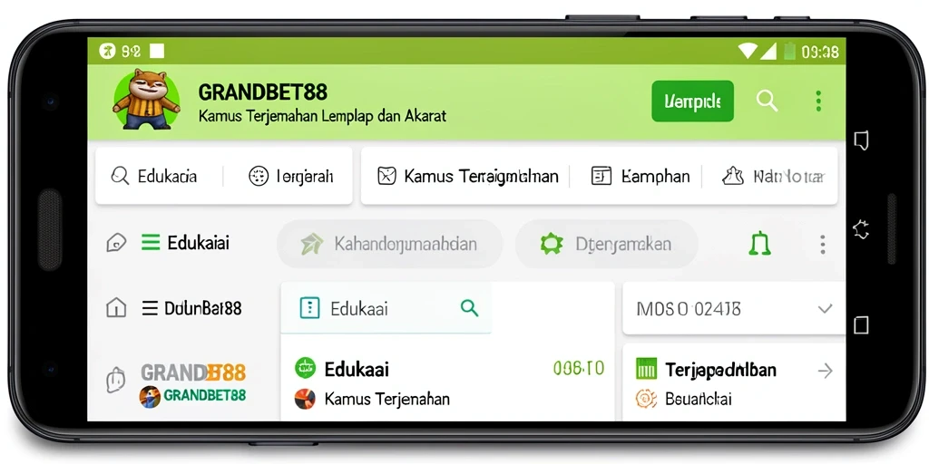Antarmuka GRANDBET88 yang sederhana dan fungsional untuk terjemahan.