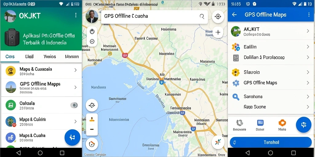 Tampilan antarmuka aplikasi GPS Offline Maps OKJKT yang user-friendly.