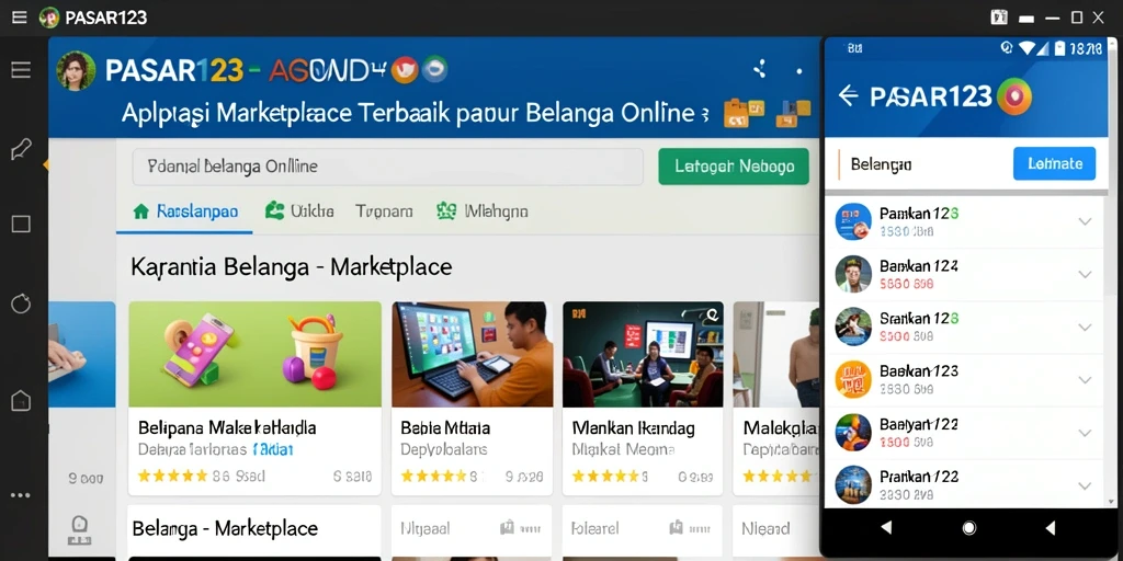 Tampilan antarmuka PASAR123 yang modern dan ramah pengguna.