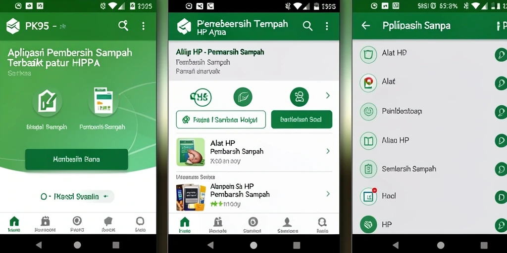 Tampilan antarmuka pengguna PK95 untuk pembersihan sampah yang mudah.
